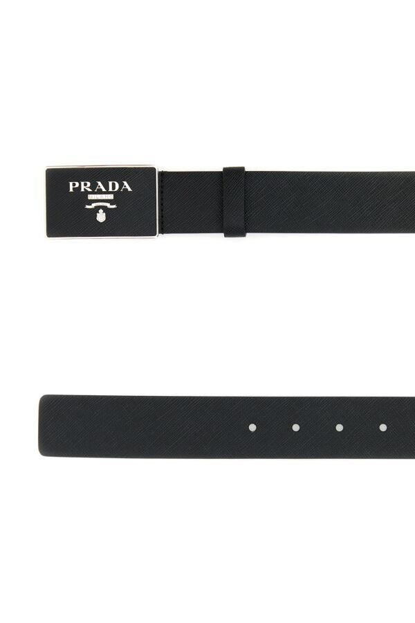 Prada Man Black Leather Belt