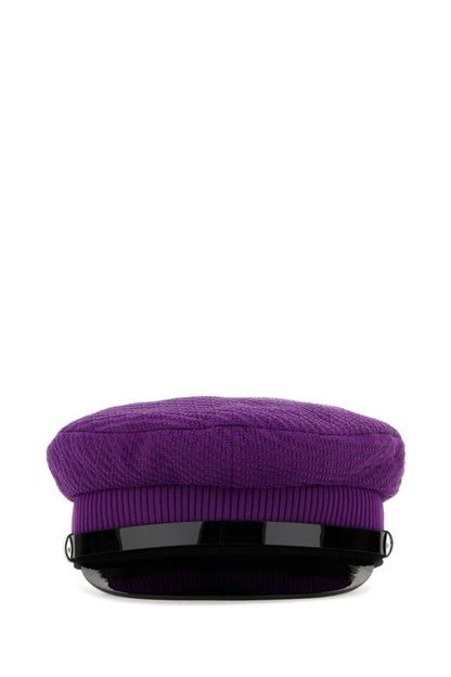 Prada Man Purple Stretch Nylon Baker Boy Hat