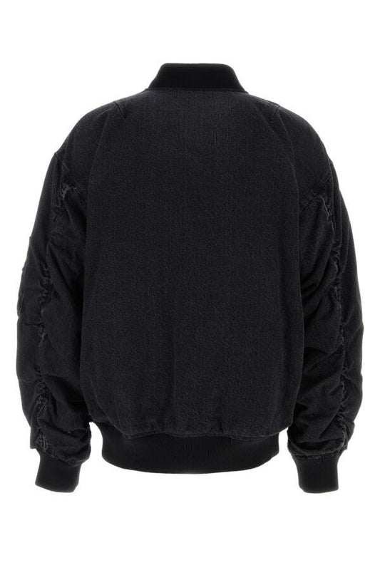 Prada Man Black Denim Oversize Padded Bomber Jacket