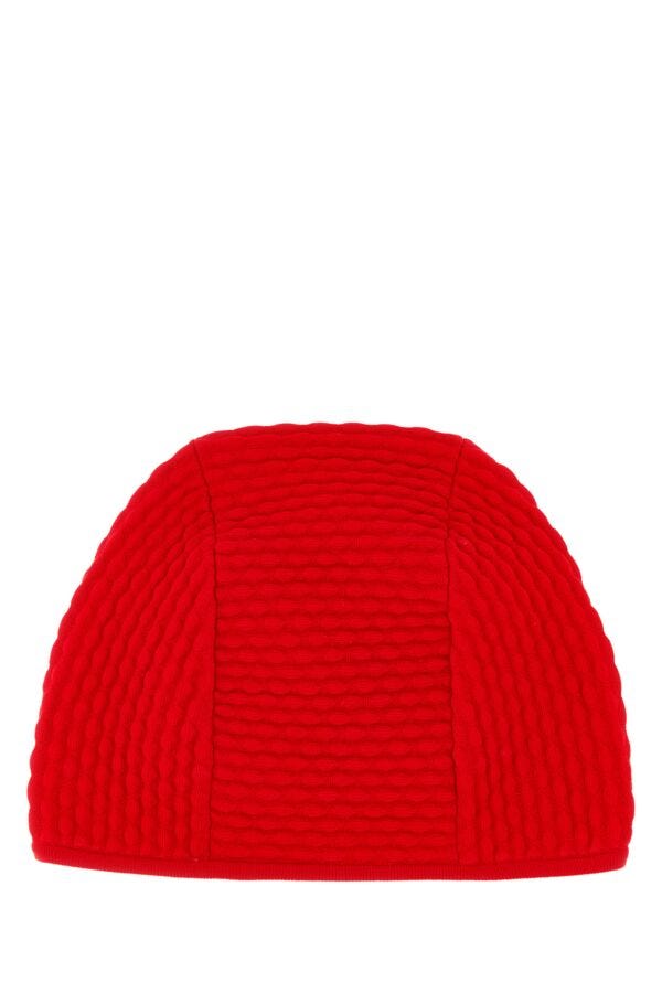 Prada Man Red Stretch Nylon Blend Beanie