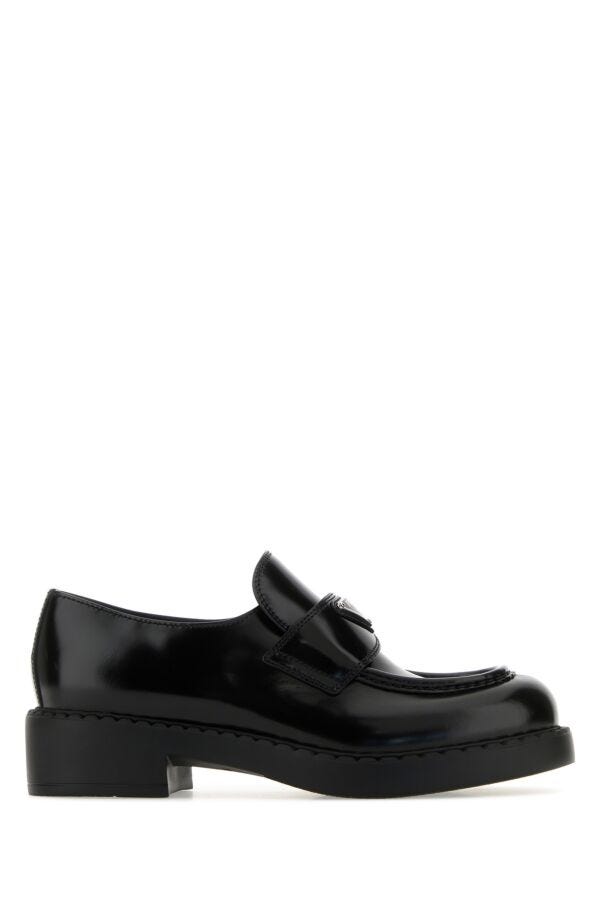 Prada Woman Black Leather Loafers