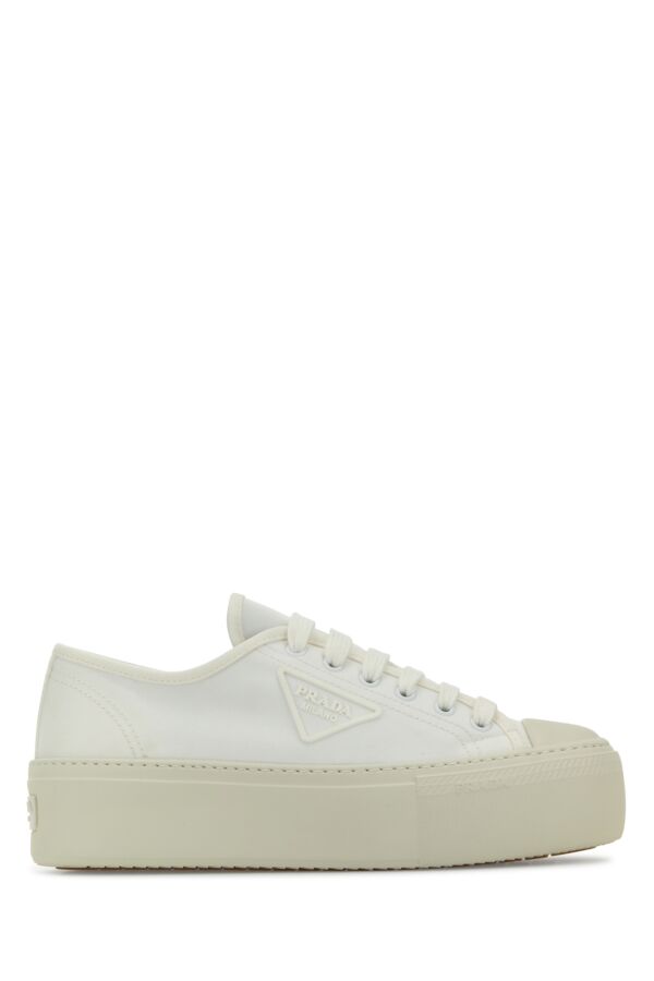 Prada Woman White Fabric Sneakers