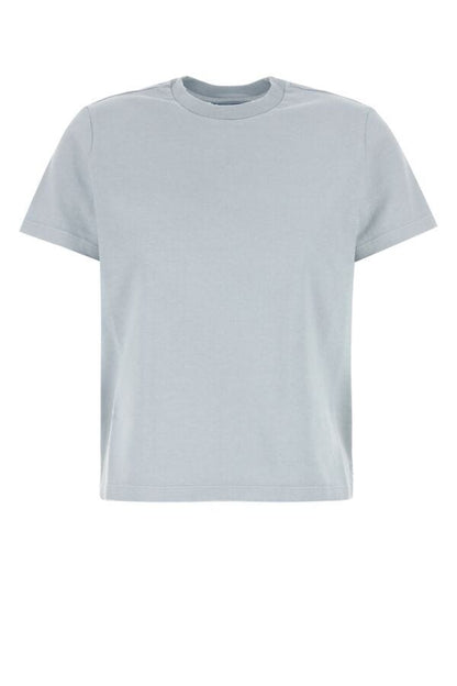 Prada Woman Pastel Light Blue Cotton T-Shirt