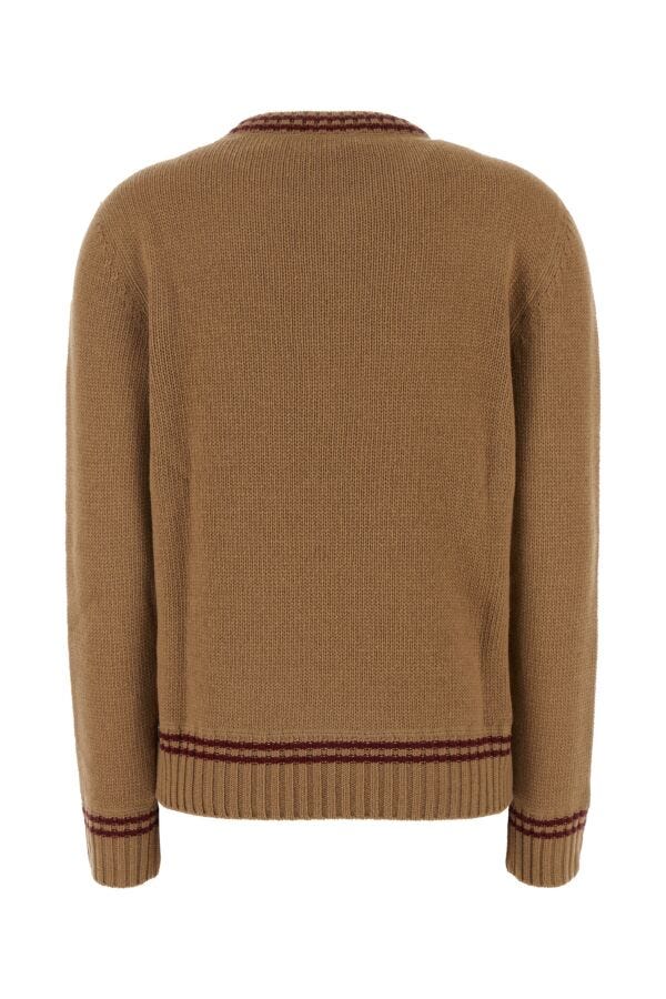 Prada Woman Biscuit Virgin Wool Blend Sweater