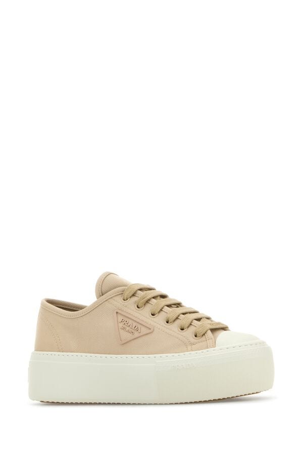 Prada Woman Beige Fabric Sneakers