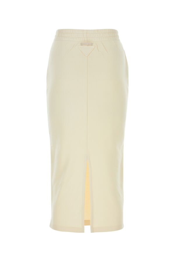 Prada Woman Cream Cotton Skirt