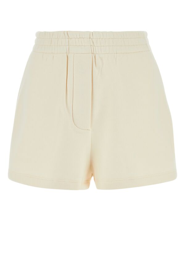 Prada Woman Cream Cotton Shorts