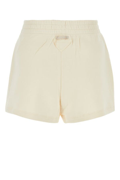 Prada Woman Cream Cotton Shorts