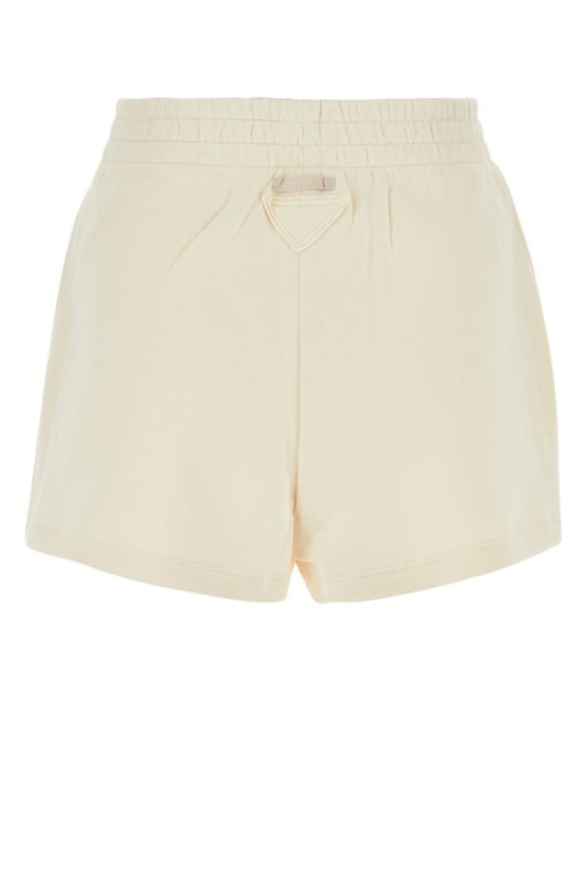 Prada Woman Cream Cotton Shorts