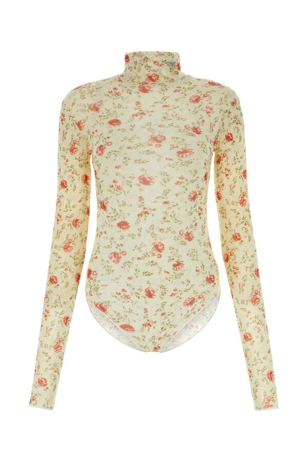 Prada Woman Printed Nylon Bodysuit