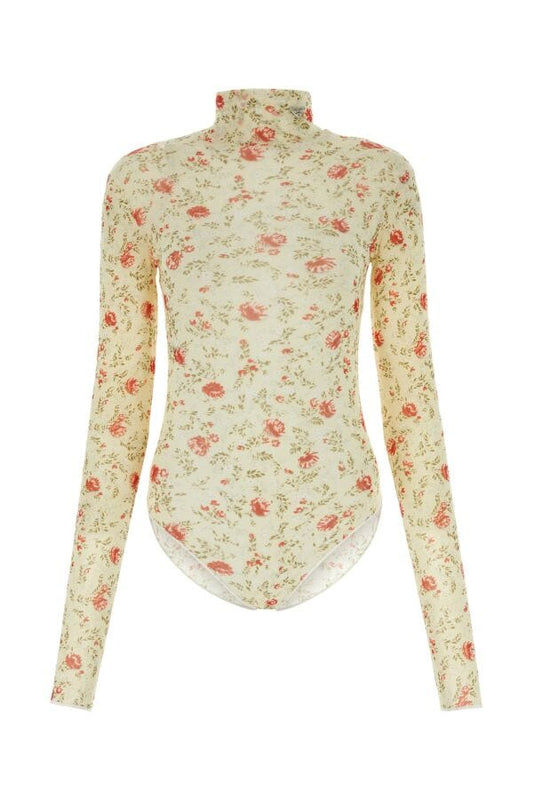 Prada Woman Printed Nylon Bodysuit