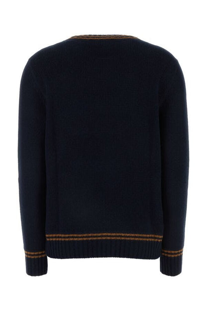 Prada Woman Midnight Blue Virgin Wool Blend Sweater