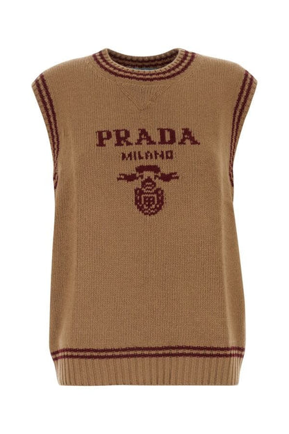 Prada Woman Biscuit Wool Blend Vest