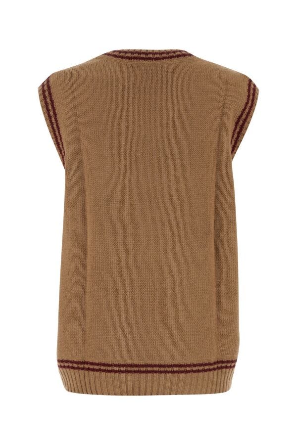 Prada Woman Biscuit Wool Blend Vest