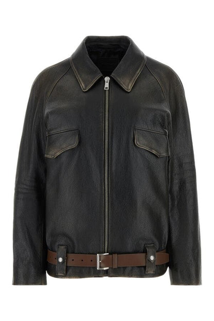 Prada Woman Black Leather Jacket