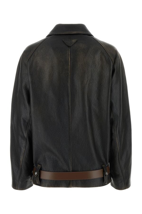 Prada Woman Black Leather Jacket