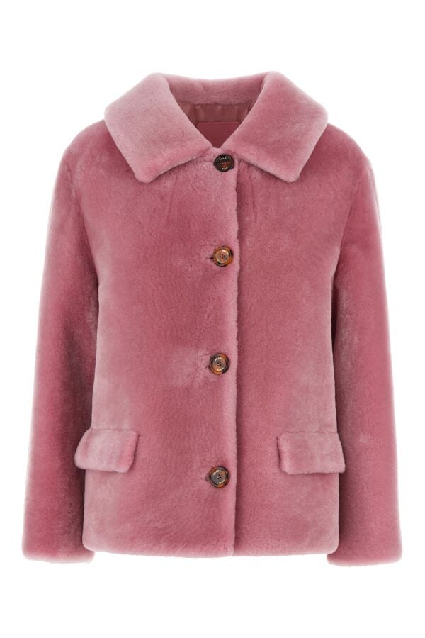 Prada Woman Pink Fur Coat