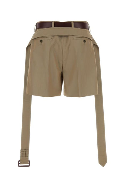 Prada Woman Khaki Twill Shorts