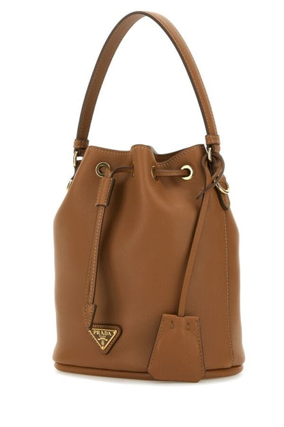 Prada Woman Caramel Leather Re-Edition 1978 Bucket Bag