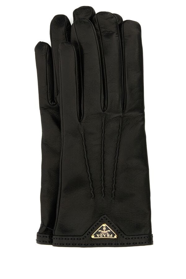 Prada Woman Black Nappa Leather Gloves