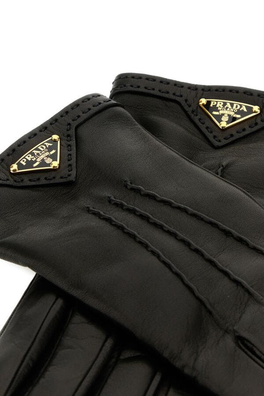 Prada Woman Black Nappa Leather Gloves