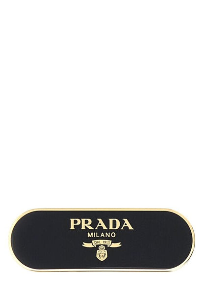 Prada Woman Black Metal Hair Clip