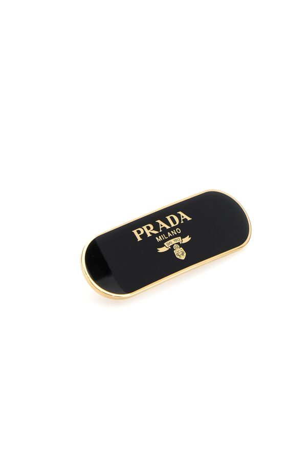 Prada Woman Black Metal Hair Clip