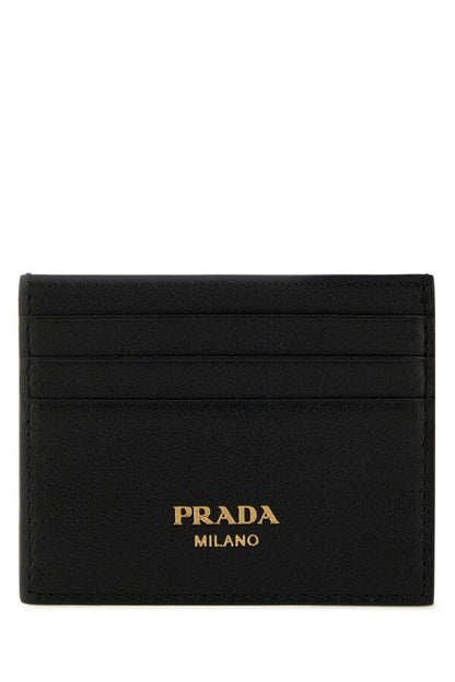 Prada Woman Black Leather Card Holder