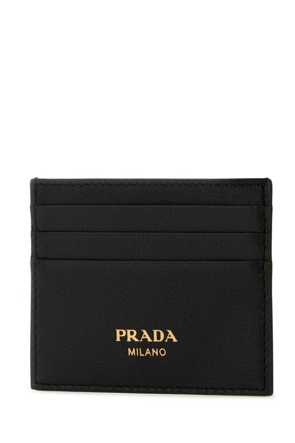 Prada Woman Black Leather Card Holder