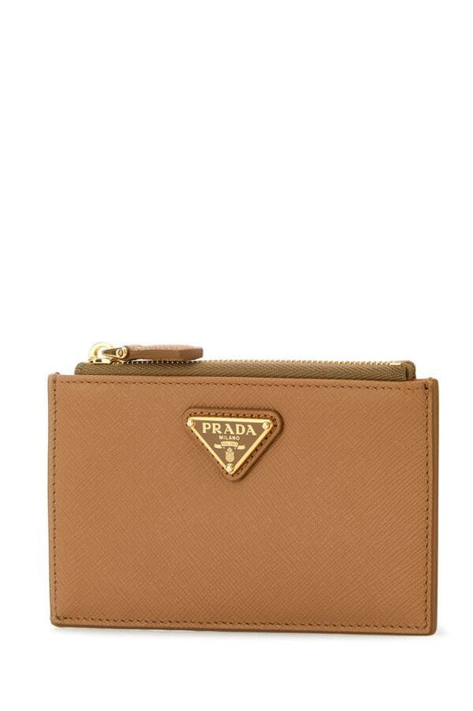 Prada Woman Sand Leather Card Holder