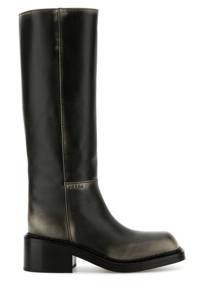 Prada Woman Black Leather Boots