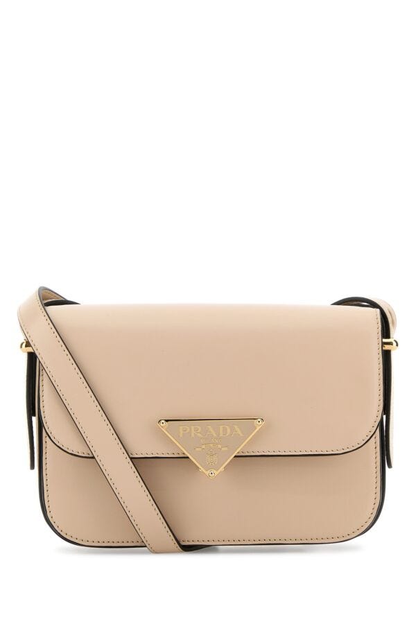 Prada Woman Light Pink Leather Crossbody Bag