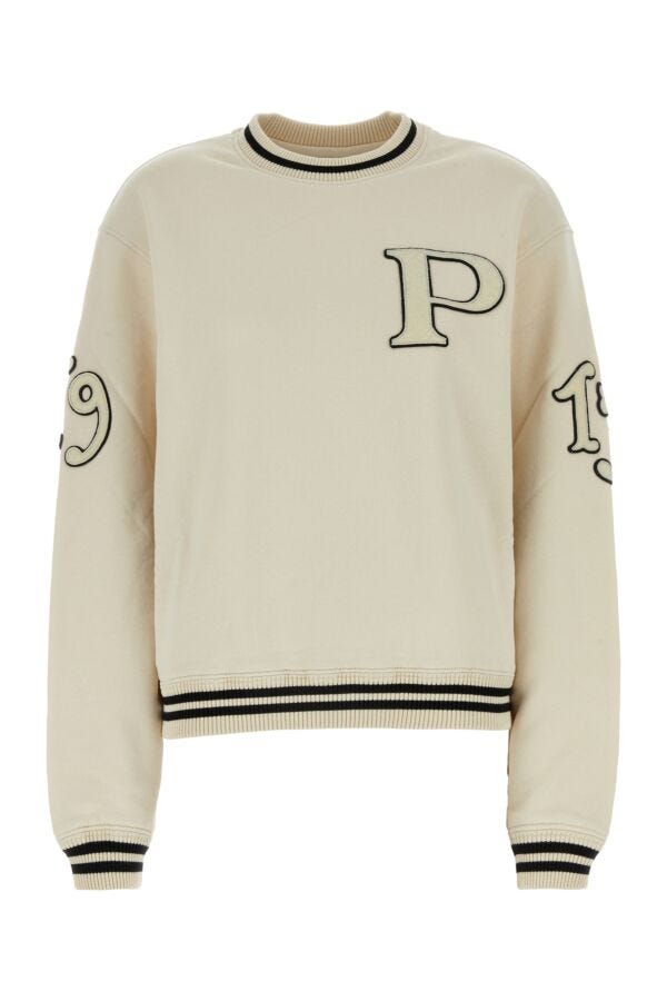 Prada Woman Ivory Cotton Sweatshirt