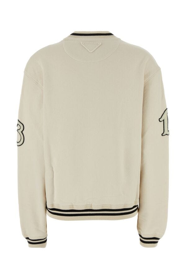 Prada Woman Ivory Cotton Sweatshirt