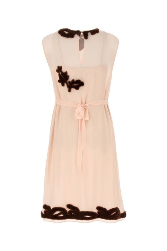 Prada Woman Ivory Georgette Dress