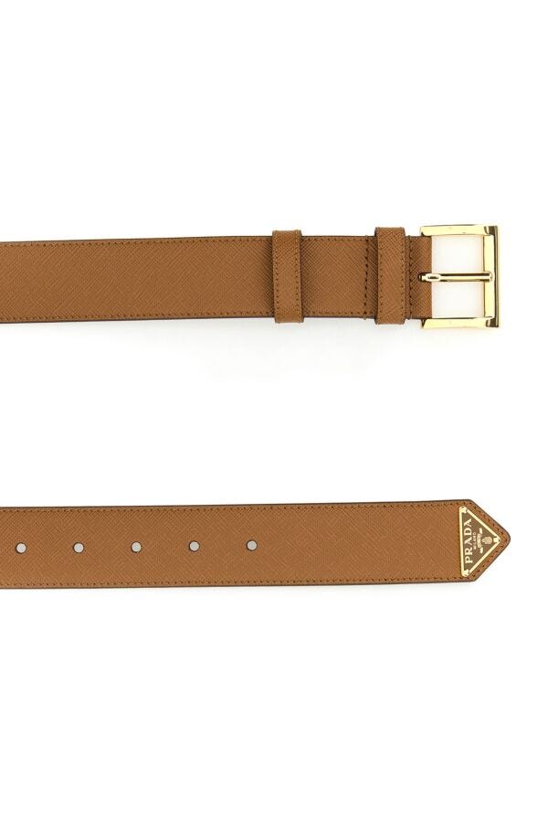 Prada Woman Caramel Leather Belt