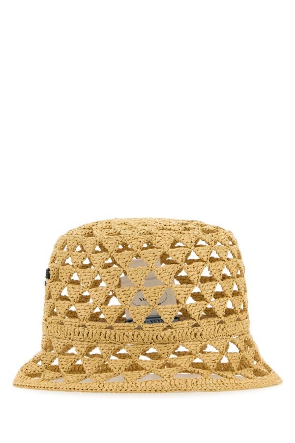 Prada Woman Raffia Bucket Hat