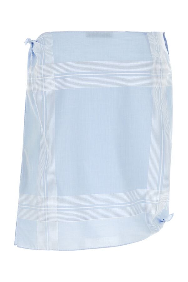 Prada Woman Light Blue Cotton Skirt