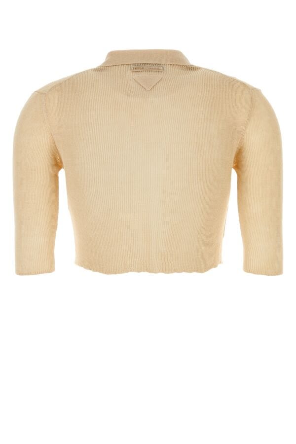 Prada Woman Sand Cotton Cardigan