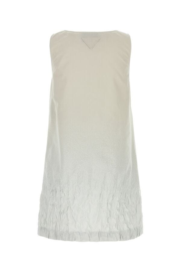 Prada Woman Ivory Cotton Blend Mini Dress