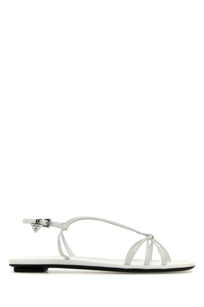 Prada Woman White Leather Sandals