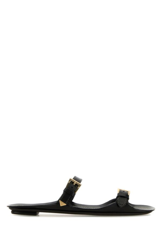 Prada Woman Black Leather Slippers