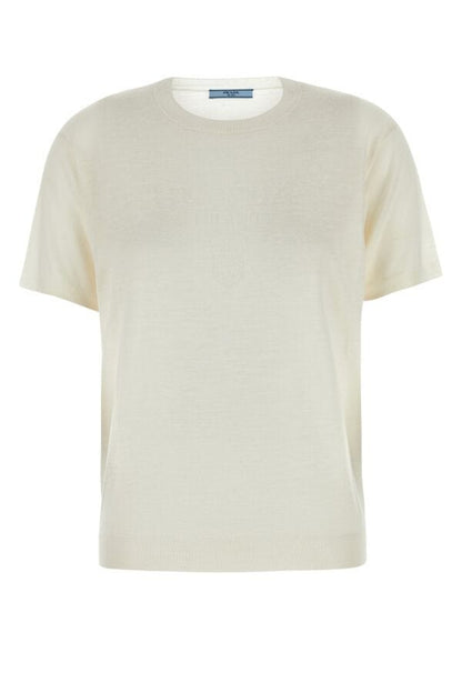 Prada Woman Ivory Cashmere Sweater