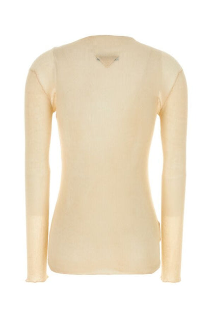 Prada Woman Beige Cotton Sweater