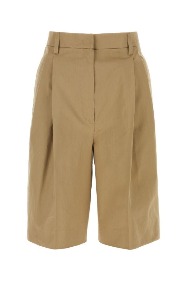 Prada Woman Beige Cotton Bermuda Shorts