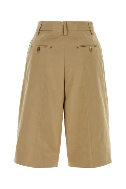 Prada Woman Beige Cotton Bermuda Shorts