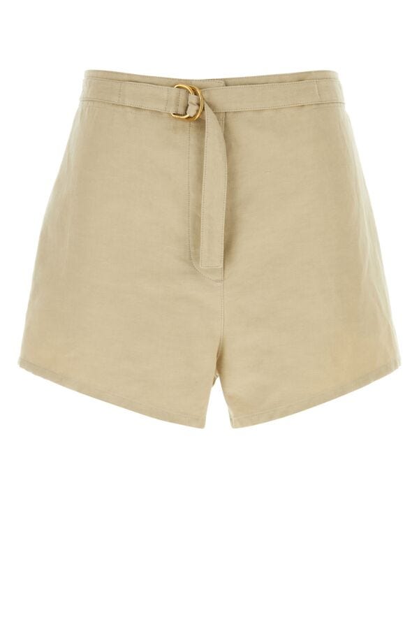 Prada Woman Beige Cotton Blend Shorts