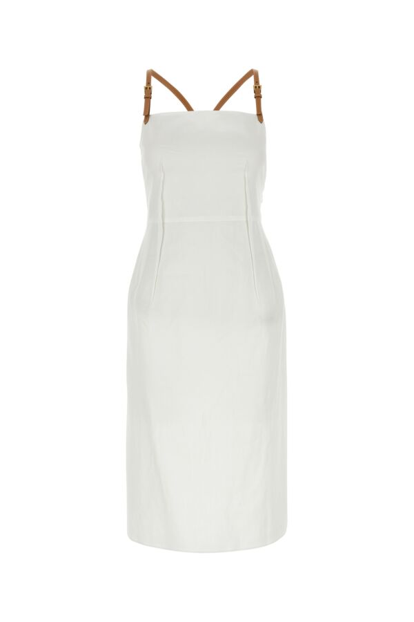 Prada Woman White Linen Blend Dress