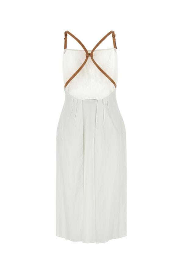 Prada Woman White Linen Blend Dress