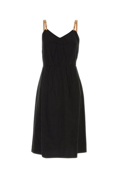 Prada Woman Black Linen Blend Dress